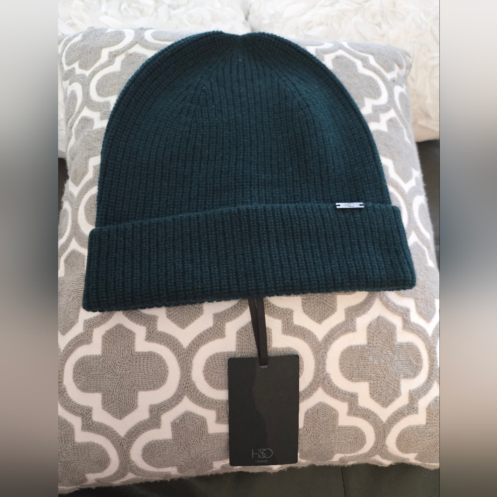Hiso Knit Beanie Hat Dark Green